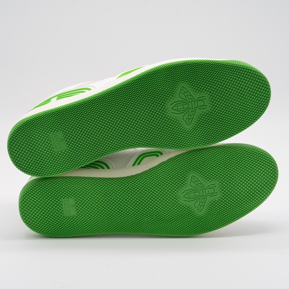 Size 13.5G 14 US Gucci Basket Low White Demetra Green Sneakers GG - Picture 6 of 13